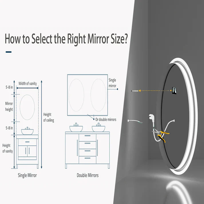 Oval Backlit Light LED Makeup Bathroom Mirror or Wall Mounted, Vanity Mirror Frameless ,Anti-Fog