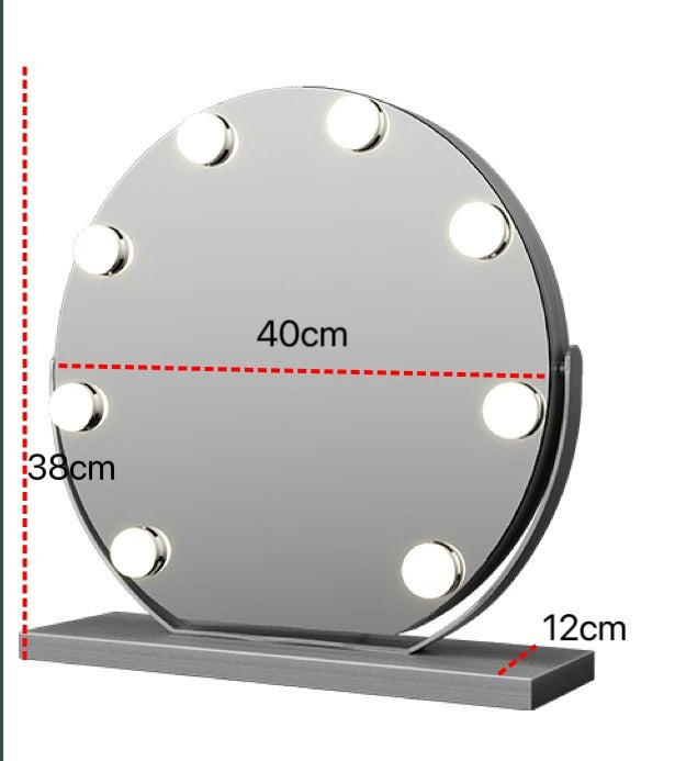 Round Vanity Makeup Mirror with Lights – 3 Color Modes, Detachable 15x Magnification Hollywood Mirror for Bedroom & Dressing Room