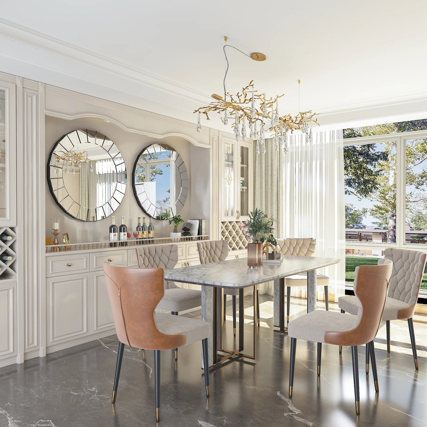 Cricle Large Round Decorative Mirrors for Wall Decor Antique Venetian Ornate Mirror for Bedroom, Bathroom, Living Room