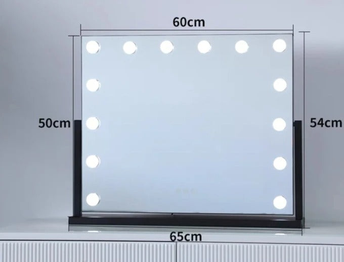 Large Vanity Makeup Mirror with 14 LED Bulbs – 3 Color Modes, Hollywood Mirror for Dressing Room & Bedroom