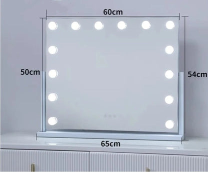Large Vanity Makeup Mirror with 14 LED Bulbs – 3 Color Modes, Hollywood Mirror for Dressing Room & Bedroom