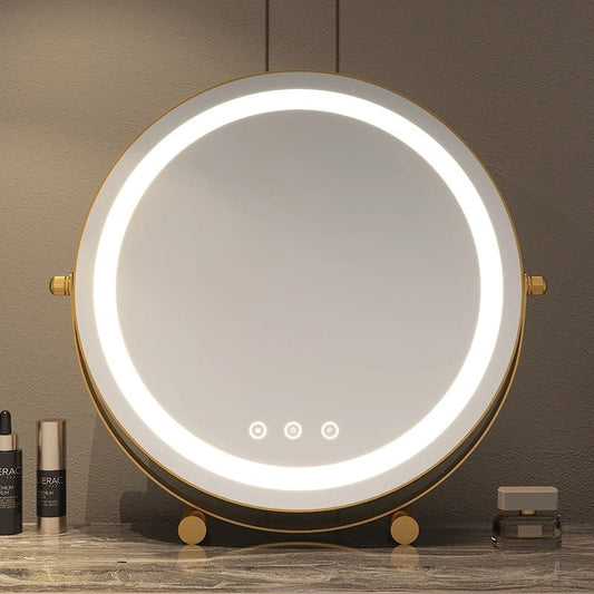 Rechargeable LED Makeup Mirror with 3 Lights Color, 15X Magnification – Perfect Gift for Women