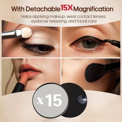 Large Vanity Mirror with 17 LED Bulbs - 3-Color Lighting for Makeup and Dressing Table