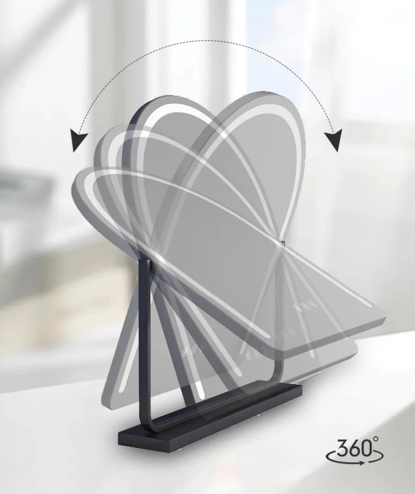 Arched LED Lighted Vanity Mirror - Dimmable Full-Length White Makeup Mirror