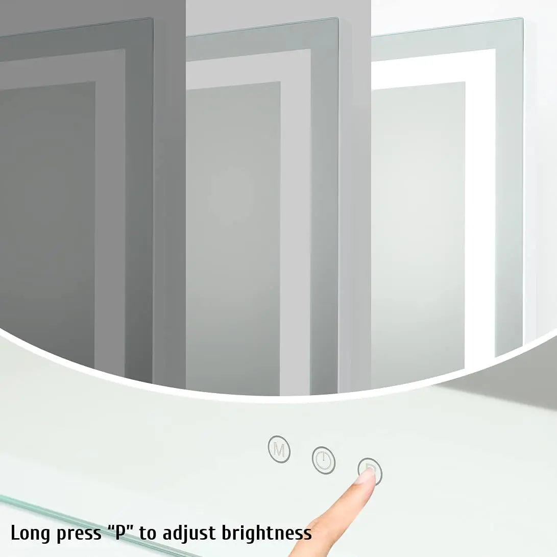 LED Lighted Vanity Makeup Mirror with 15x Spot Magnification and Dimmable Multi-Color Settings