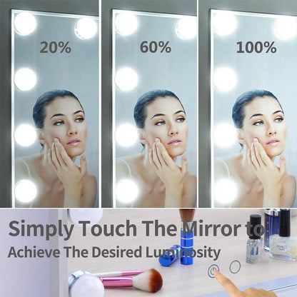 Large Vanity Mirror with 17 LED Bulbs - 3-Color Lighting for Makeup and Dressing Table