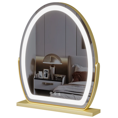 LED Vanity Mirror with Touch Sensor – Dimmable 3-Color Lighted Makeup Mirror for Bedroom