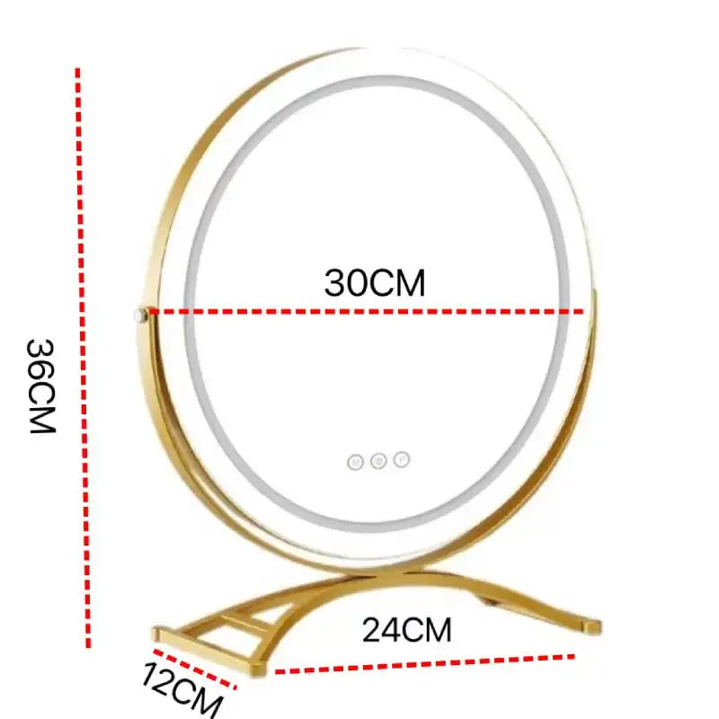 Lighted Vanity Round Makeup Mirror with 3 Color Lighting Modes, Diameter.