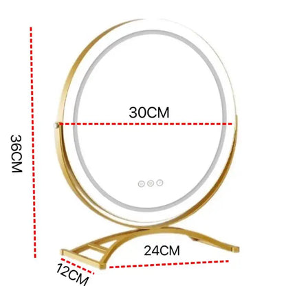 Lighted Vanity Round Makeup Mirror with 3 Color Lighting Modes, Diameter.