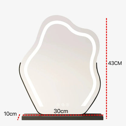 Cloud-Shaped LED Vanity Mirror with Dimmable Lights, 3 Touch Modes & 360° Rotation – LED Makeup Mirror