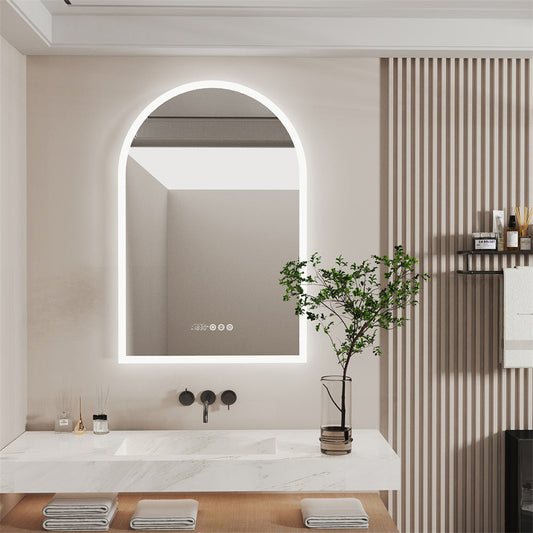Arched Backlit Light LED Makeup , Smart Bathroom Illumination Mirror, Wall Mounted, Anti-Fog